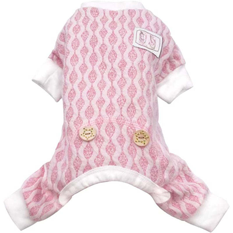 Dog Pajamas Stretchable Dog Jumpsuit 4 Legs Strip PJS Pet Puppy Pajamas Lightweight-Paw Print Pad