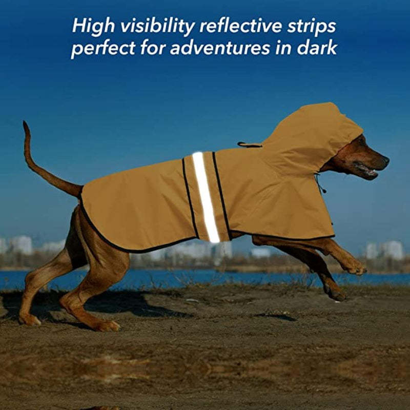Rain Coat For Small Dogs Waterproof Adjustable Pet Raincoat Jacket-Paw Print Pad