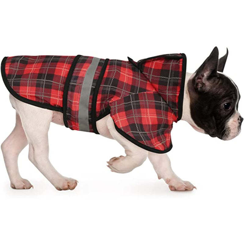 Dog Raincoat Hooded Slicker Poncho For Dogs and Puppies-Paw Print Pad