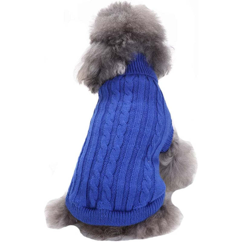 Small Dog Knitted Pet Sweater Warm Dog Sweatshirt Dog Winter Clothes-Paw Print Pad