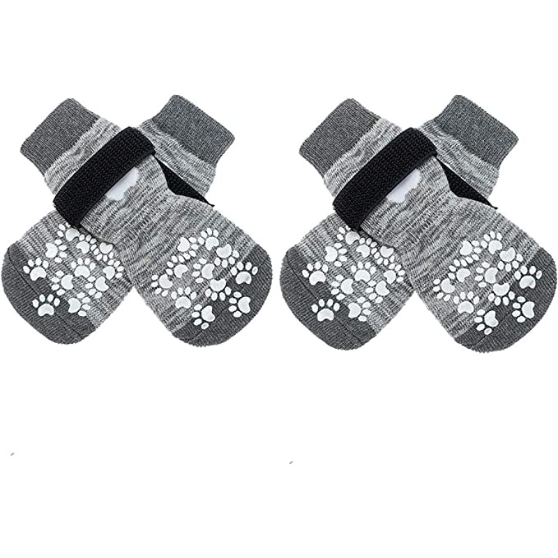 Double Side Anti-Slip Dog Socks Adjustable Pet Paw Protector-Paw Print Pad
