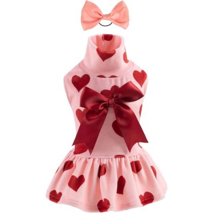 Green Dress Velvet For Small Dogs Girl Puppy Dresses Clover Dog Clothes-Paw Print Pad