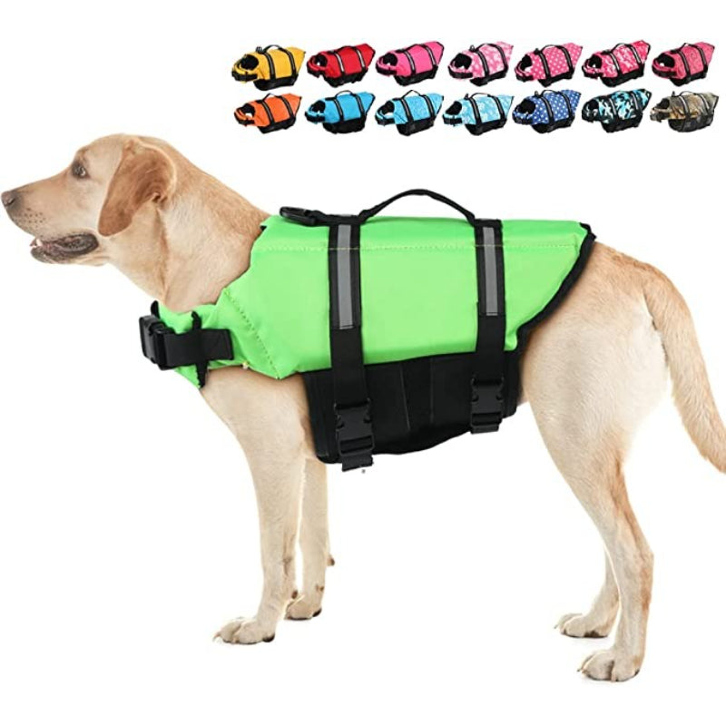 Dog Life Preserver, Dog Flotation Vest For Swimming-Paw Print Pad
