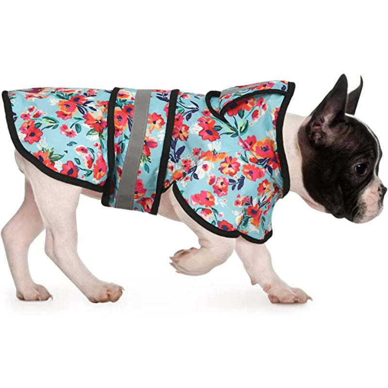 Raincoat Hooded Slicker Poncho For Dogs And Puppies-Paw Print Pad
