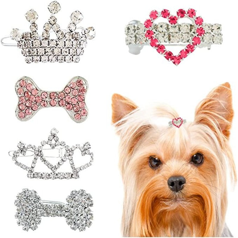 Dog Hair Bows Accessories for Chihuahua Yorkie Shih Tzu Dog-Paw Print Pad
