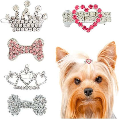 Dog Hair Bows Accessories for Chihuahua Yorkie Shih Tzu Dog-Paw Print Pad
