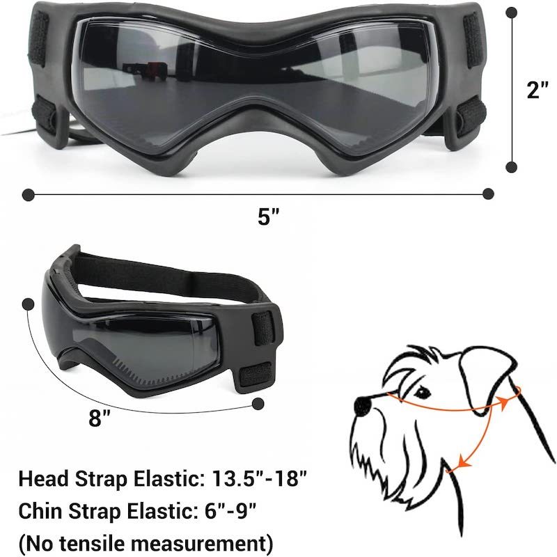 Dog Goggles Small Breed, UV Protection Dog Sunglasses For Medium Breed Dog Goggles For Medium Dog, Black-Paw Print Pad