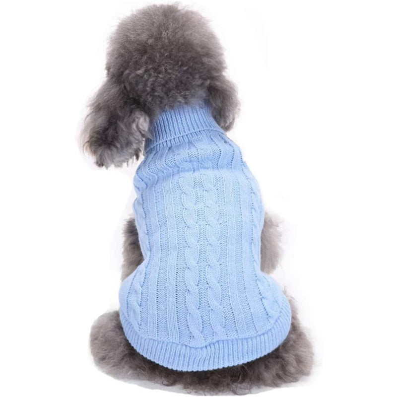 Small Dog Knitted Pet Sweater Warm Dog Sweatshirt Dog Winter Clothes-Paw Print Pad