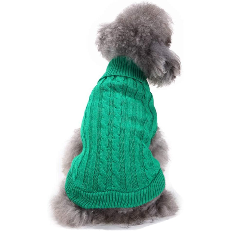 Small Dog Knitted Pet Sweater Warm Dog Sweatshirt Dog Winter Clothes-Paw Print Pad