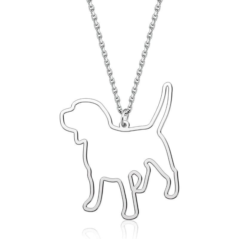 Silver Plated Necklace For Dog Grooming-Paw Print Pad