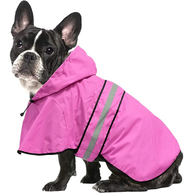 Rain Coat For Small Dogs Waterproof Adjustable Pet Raincoat Jacket-Paw Print Pad