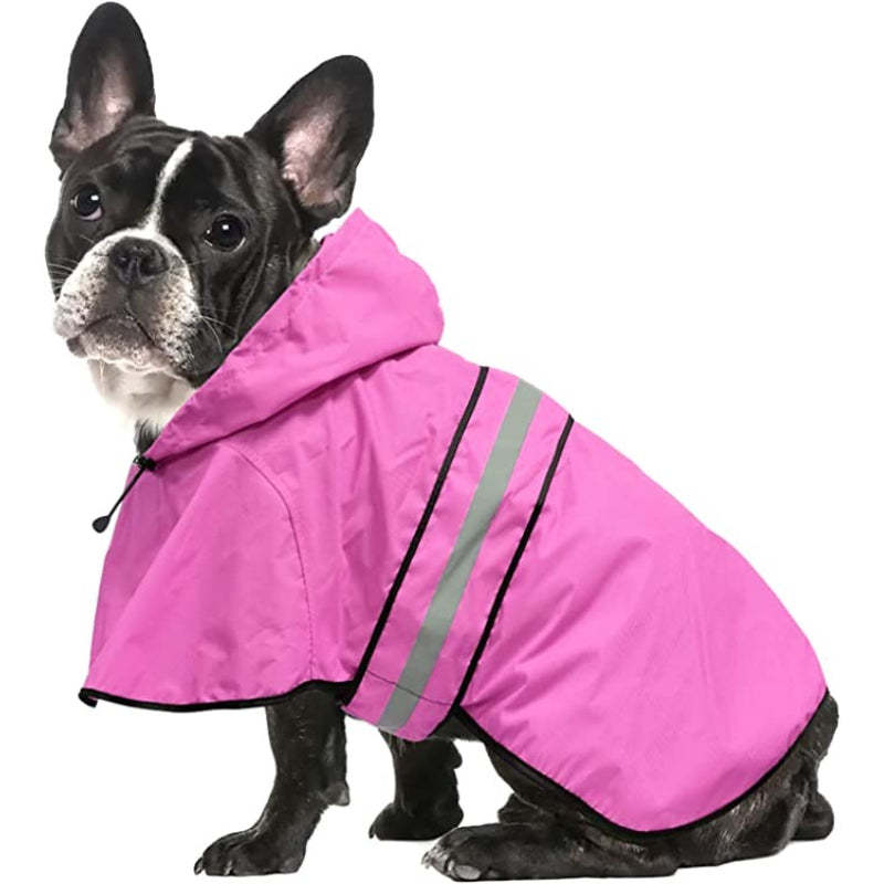 Rain Coat For Small Dogs Waterproof Adjustable Pet Raincoat Jacket-Paw Print Pad