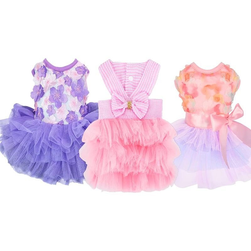 Summer Puppy Clothes Outfit Apparel Female Cat Skirt-Paw Print Pad