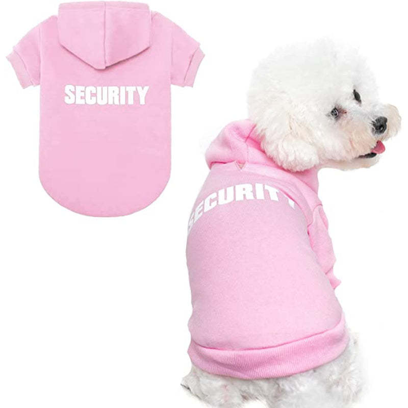 Security Dog Hoodies Puppy Sweater Cold Weather Dog Coats Soft Brushed Fleece Pet Clothes Hooded Sweatshirt For Dog Cat-Paw Print Pad