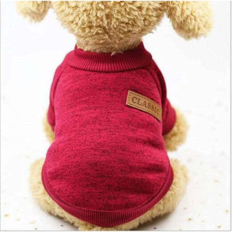 Classic Sweater Sweatshirt Soft Fleece Coat For Dogs-Paw Print Pad