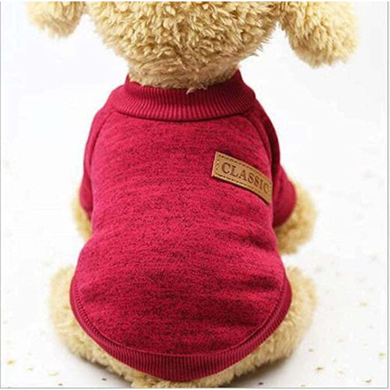 Classic Sweater Sweatshirt Soft Fleece Coat For Dogs-Paw Print Pad