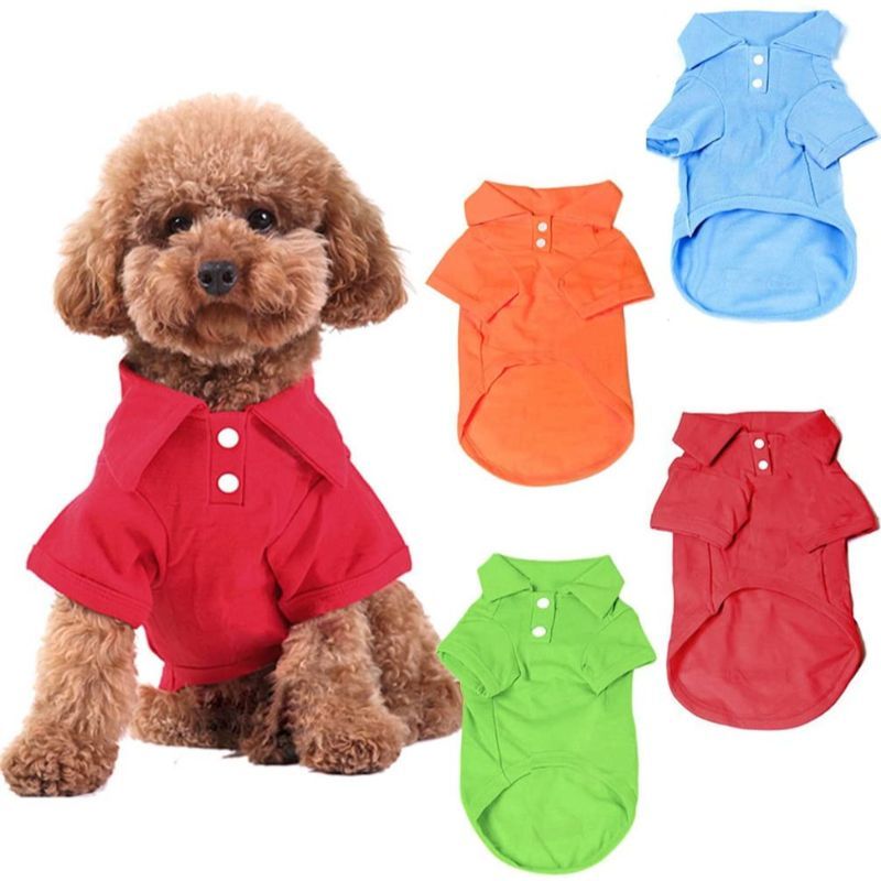 4 Pieces Dog T-Shirt, Breathable Pet Shirts, Puppy Sweatshirt Dog Clothes Outfit Apparel Coats-Paw Print Pad