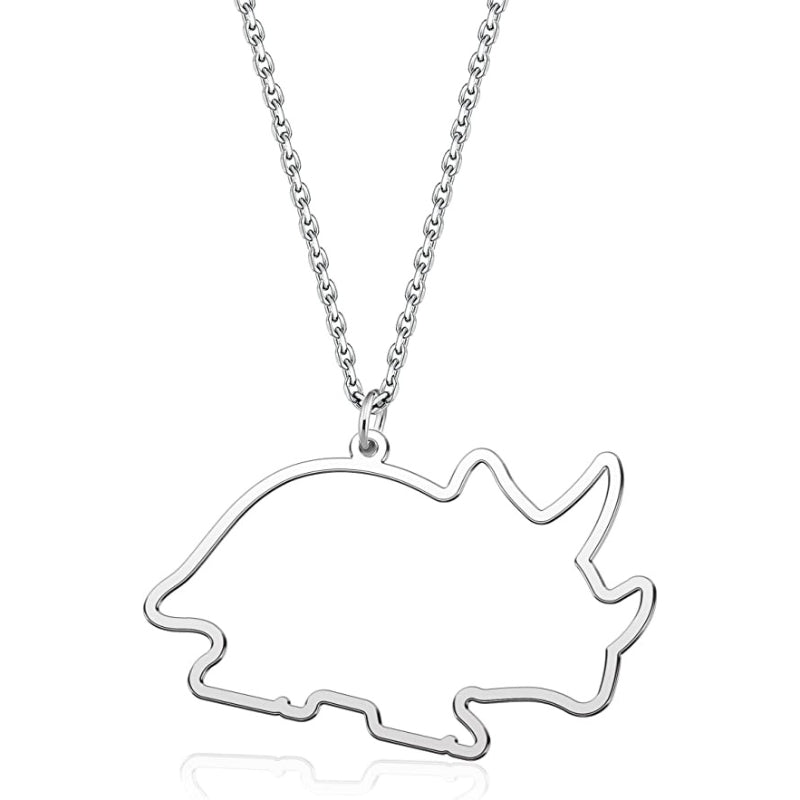 Silver Pet Dog Cat Animal Dinosaur Necklace Personalized-Paw Print Pad