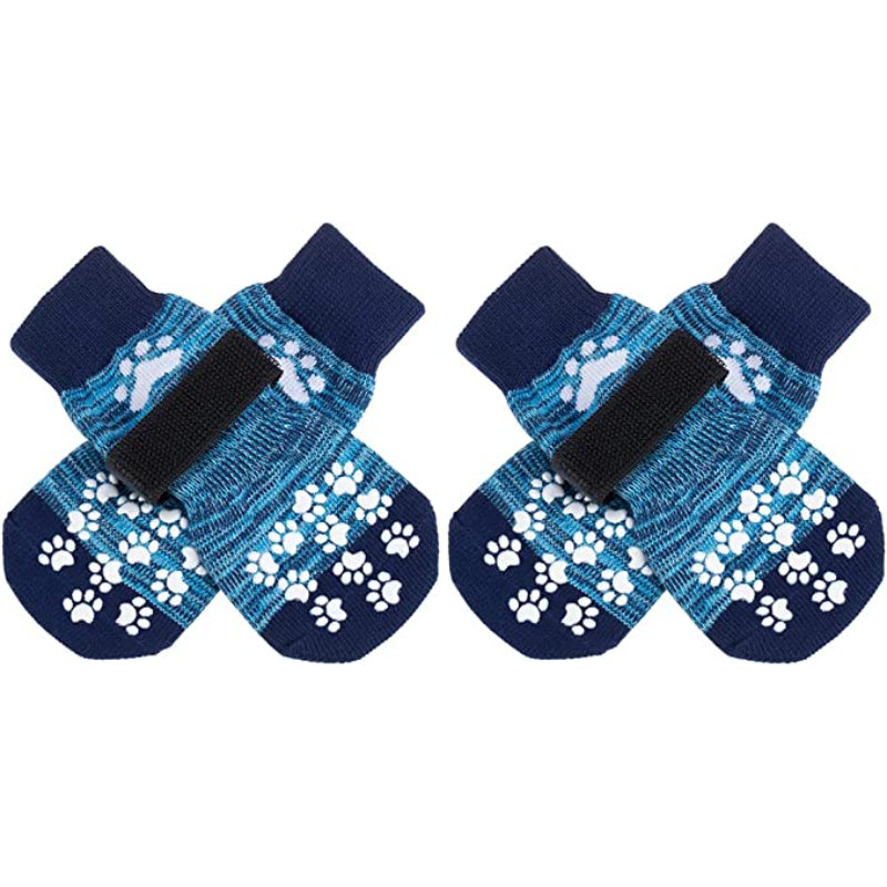 Double Side Anti-Slip Dog Socks Adjustable Pet Paw Protector-Paw Print Pad