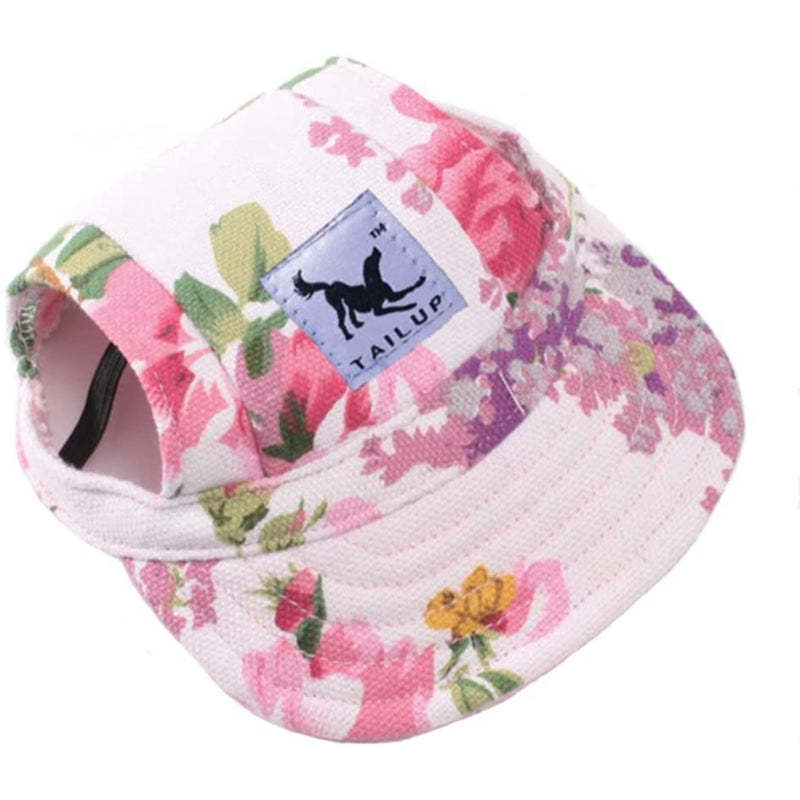 Baseball Caps Hats With Neck Strap Adjustable Comfortable Ear Holes For Small Medium And Large Dogs In Outdoor Sun Protection-Paw Print Pad