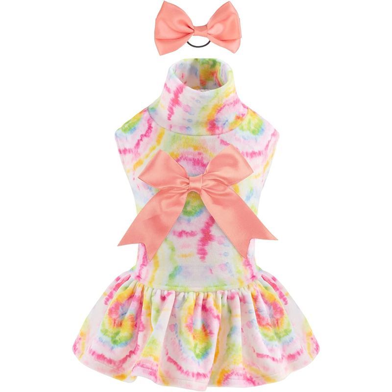 Green Dress Velvet For Small Dogs Girl Puppy Dresses Clover Dog Clothes-Paw Print Pad