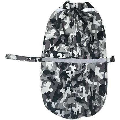 Large Dog Raincoat Adjustable Pet Water Proof Clothes Lightweight Rain Jacket Poncho Hoodies With Strip Reflective-Paw Print Pad