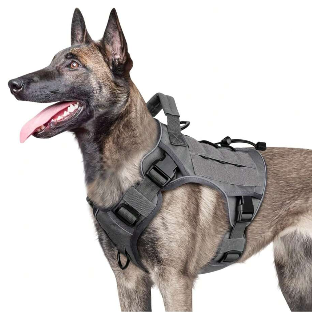 Adjustable No Pull Tactical Dog Harness With Durable Handle For Large Dogs