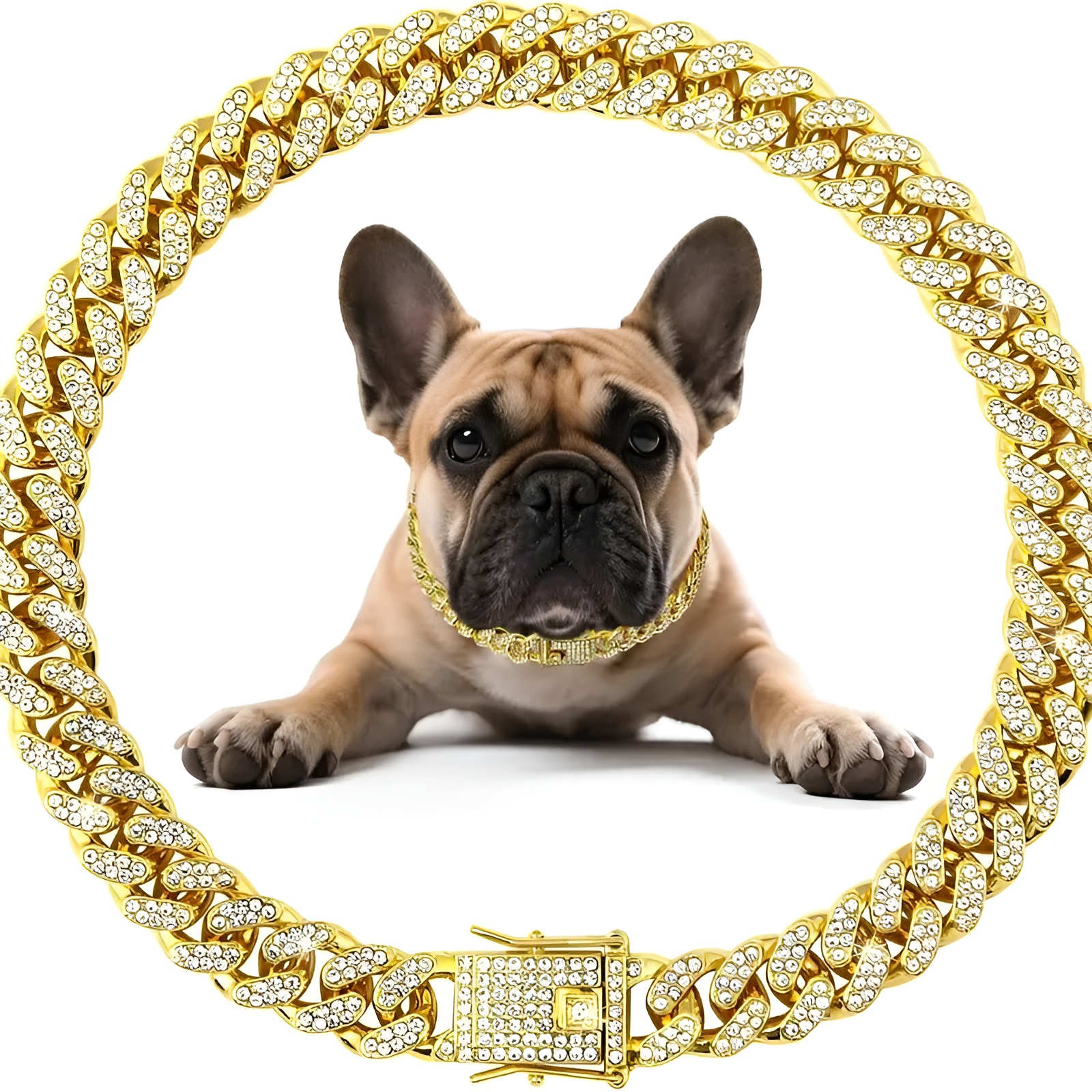 Dog Chain Diamond Collar Walking Metal Chain Necklace