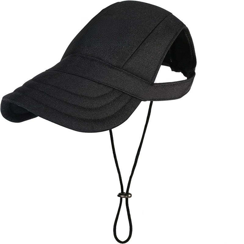 Baseball Dog Hat's With Ear Holes And Adjustable Drawstring-Paw Print Pad