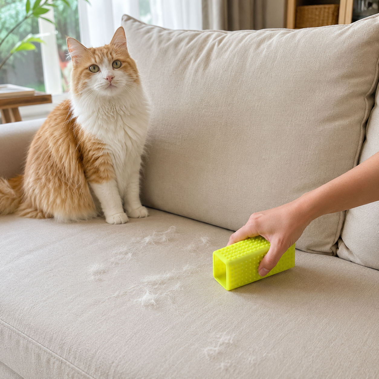 Pack of 2 Reusable Pet Fur Remover and Carpet Cleaning Block Set