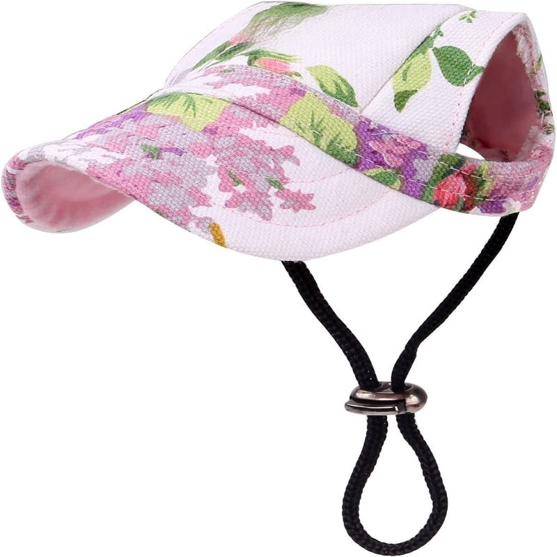 Dog Baseball Cap With Adjustable Dog Outdoor Sport Sun Protection Hat-Paw Print Pad