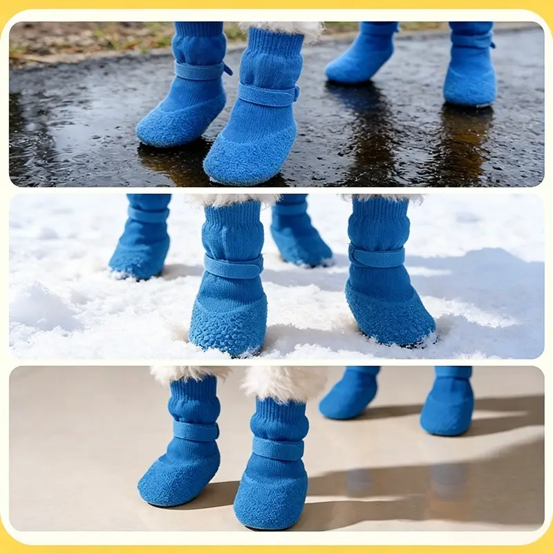 Pack Of 4 Waterproof Dog Rain Boots With Non Slip Sole For Pets