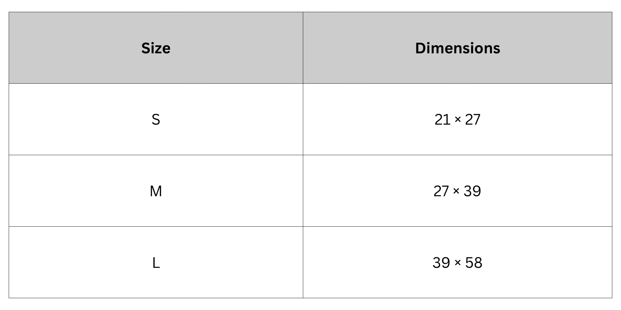 Size Chart