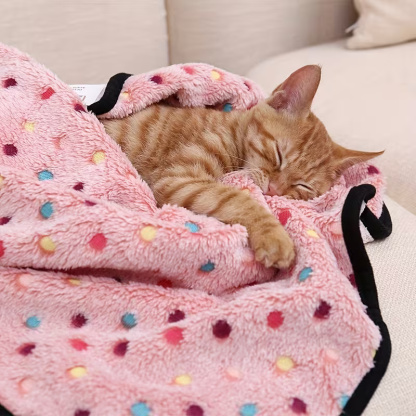 Soft Coral Flannel Pet Blanket For Pets