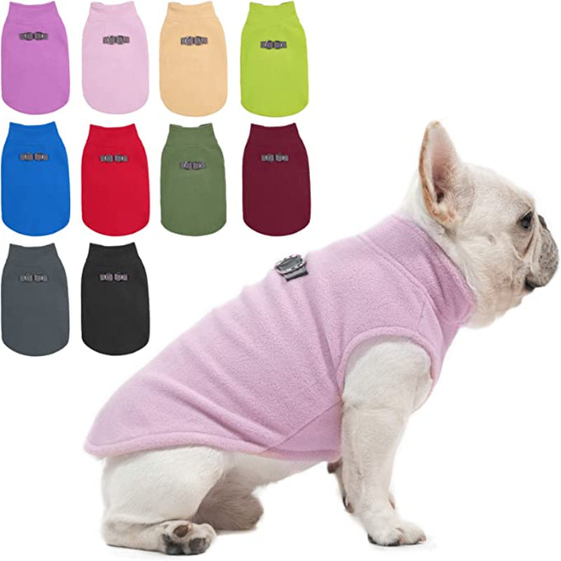 Dog Fleece Vest Sweater Winter Jacket For Dogs-Paw Print Pad