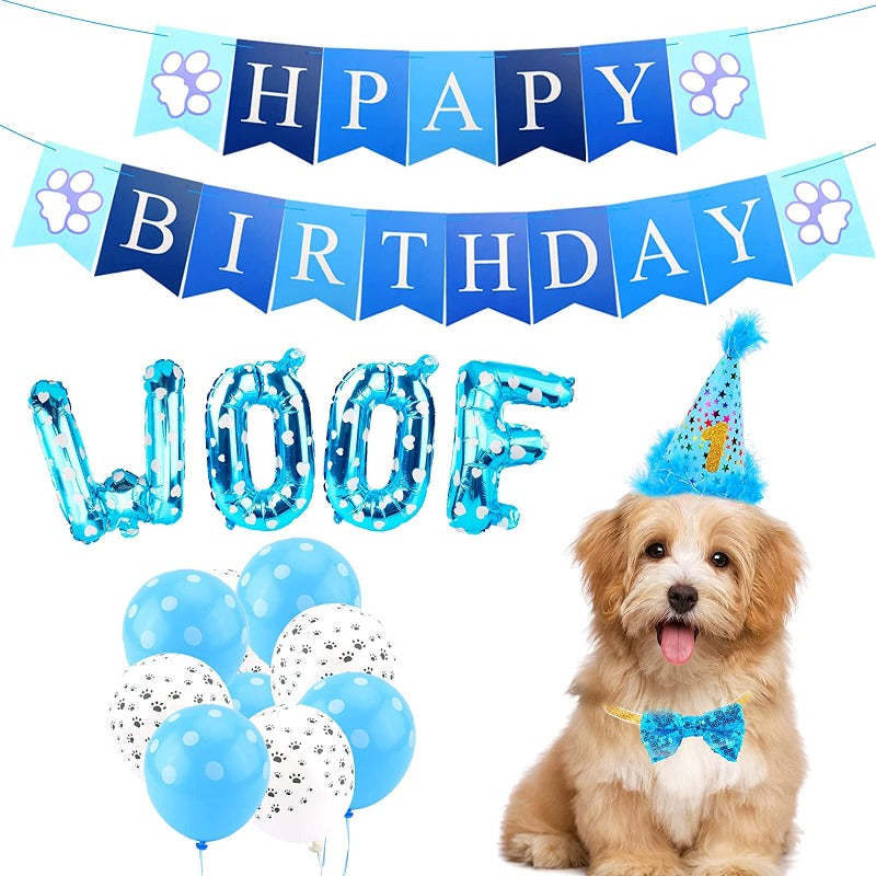 Dogs Birthday Bandanas Set With Birthday Hat-Paw Print Pad