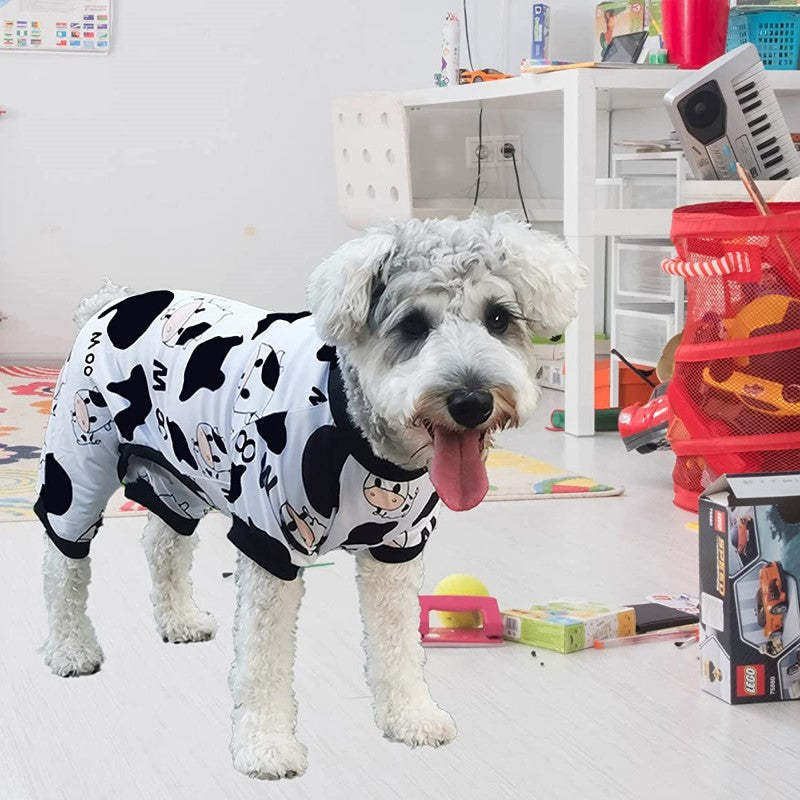 4 Piece Dog Pajamas For Small Dogs Pjs Clothes Puppy Onesies Outfits For Doggie Christmas Shirts Sleeper For Pet-Paw Print Pad