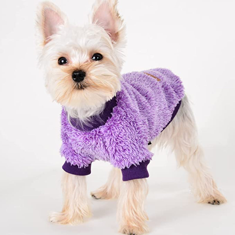 Pet Dog Clothes Dog Sweater Soft Thickening Warm Pup Dogs Shirt Winter Puppy Sweater-Paw Print Pad