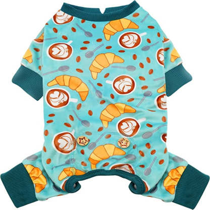 Dog Pajama Soft Material Stretchable Diamond Dogs Pajamas Onesie Pet Pjs Dogs Apparel for Small Dogs-Paw Print Pad