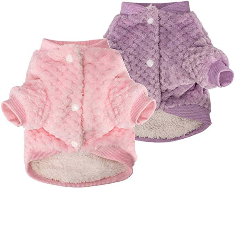 Warm Fur Soft Pet Clothes for Puppy Dog Shirt Vest Coat-Paw Print Pad