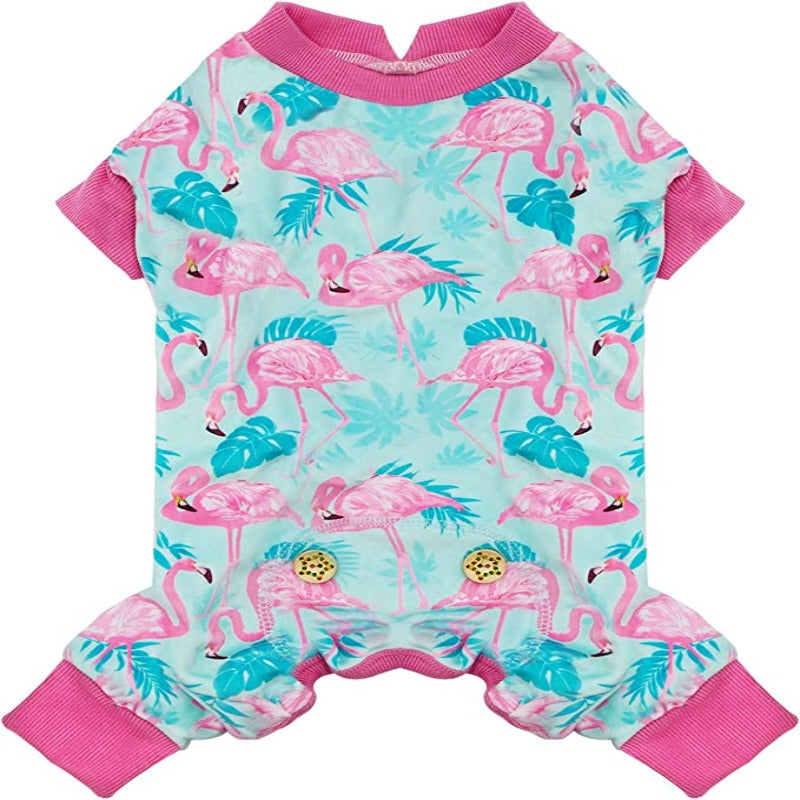 Dog Pajama Soft Material Stretchable Diamond Dogs Pajamas Onesie Pet Pjs Dogs Apparel for Small Dogs-Paw Print Pad