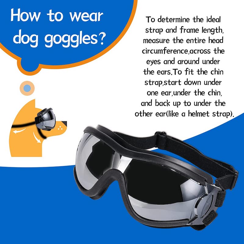 Dog Sunglasses Eye Wear Protection With Adjustable Strap-Paw Print Pad