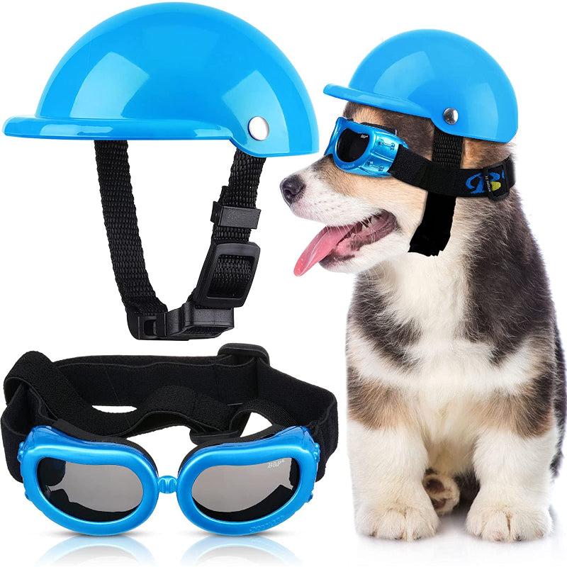 Small Dog Helmet Goggles UV Protection Doggy Sunglasses-Paw Print Pad