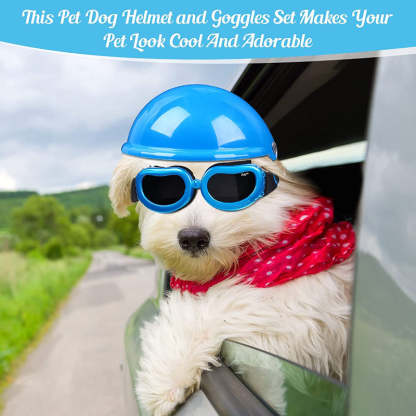 Small Dog Helmet Goggles UV Protection Doggy Sunglasses-Paw Print Pad