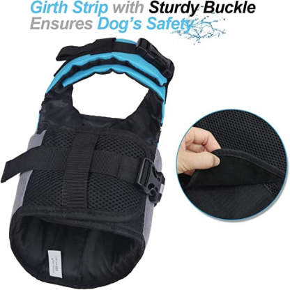 New Sports Style Ripstop Dog Life Jacket With Superior Buoyancy & Rescue Handle, Bright Yellow, M-Paw Print Pad