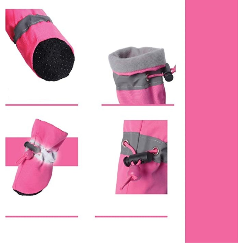 Dog Boots & Paw Protector, Anti-Slip Sole Winter Snow Dog Booties-Paw Print Pad