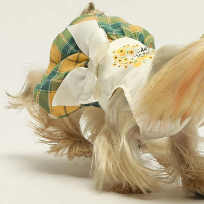 Thanksgiving Sweeter Than Pumpkin Pie Dog Dress One-Piece Outfits-Paw Print Pad