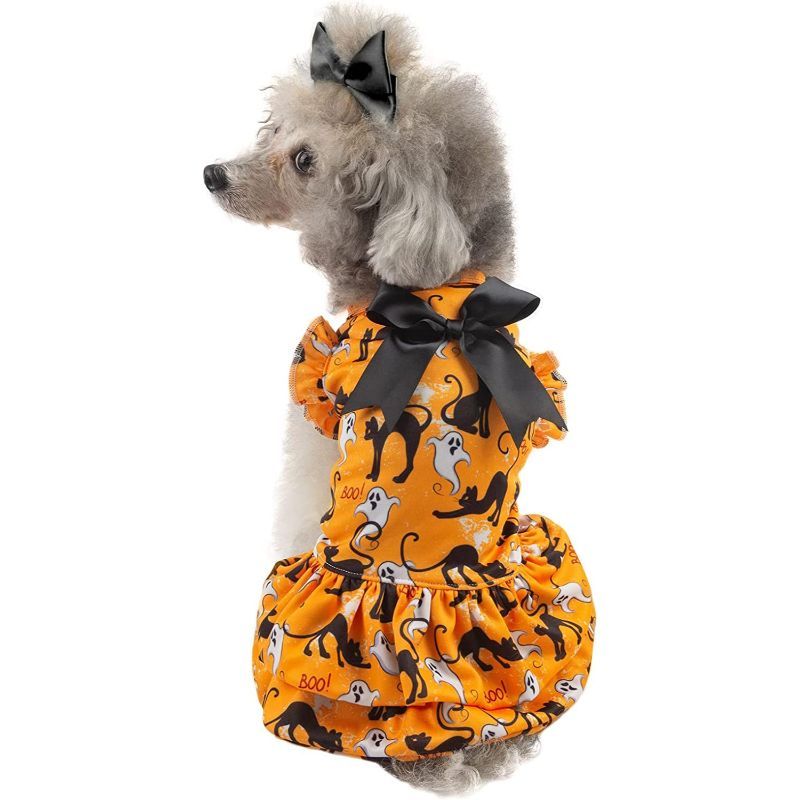 Dog Dresses Bling Mermaid Summer Puppy Clothes For Small Dogs Girl Sequins Skirt-Paw Print Pad