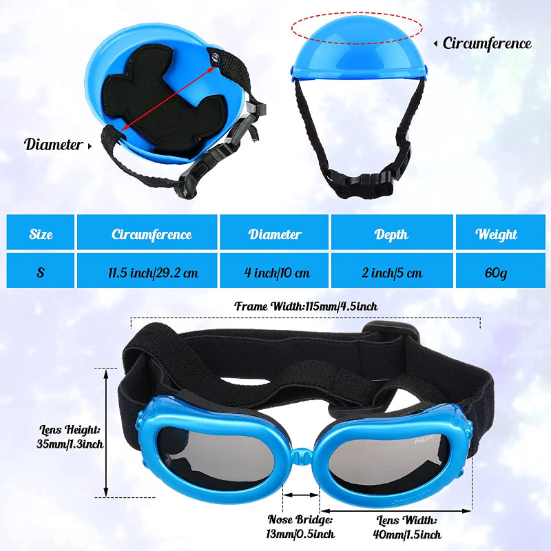 Small Dog Helmet Goggles UV Protection Doggy Sunglasses-Paw Print Pad