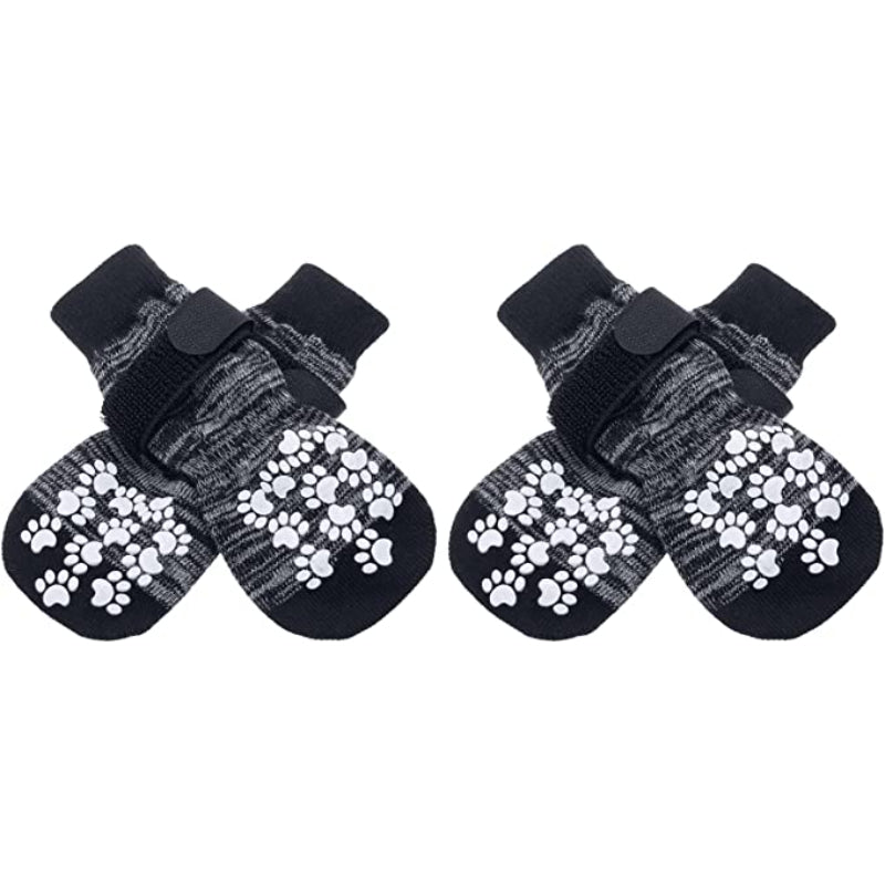 Double Side Anti-Slip Dog Socks Adjustable Pet Paw Protector-Paw Print Pad